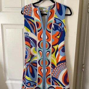 NWOT Zara multicolored pattern dress, size S